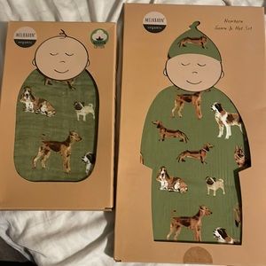 Milkbarn organic swaddle and gown set